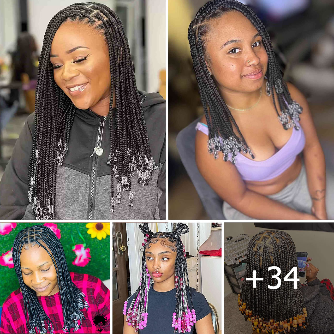 34 Trendsetting Knotless Braids with Beads Styles for Your 2023 Look ...
