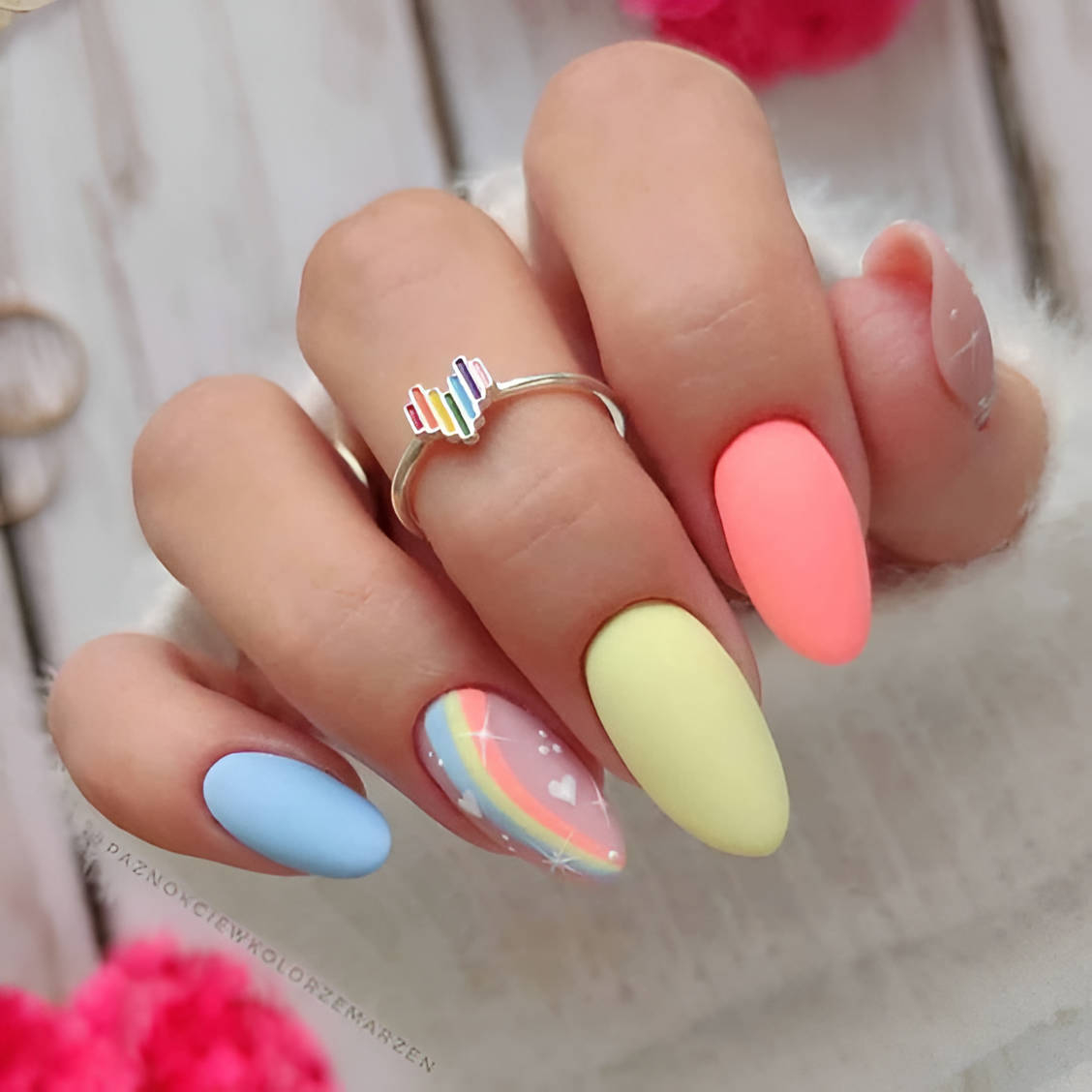 27 Enchanting Rainbow Nail Art Designs To Bring You Joy - 219