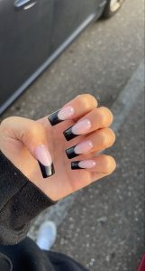 70 Black French Tip Nail Design Ideas For 2024 That Are Trending Now
